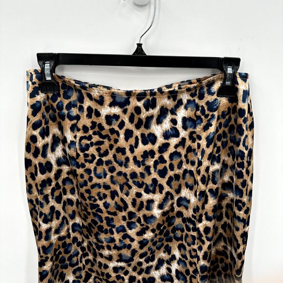 Lulus Animal Print Silky Midi Skirt // M - Picture 5 of 8